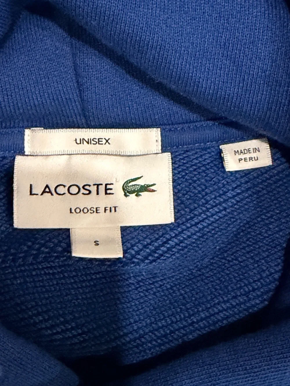 Lacoste Blue Hoodie Sweatshirt with Green Crocodile Logo